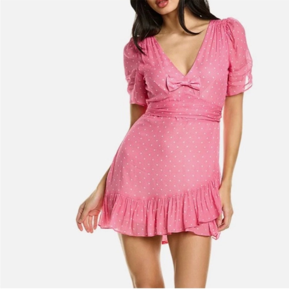 LoveShackFancy Azrael Polka Dot Mini Dress